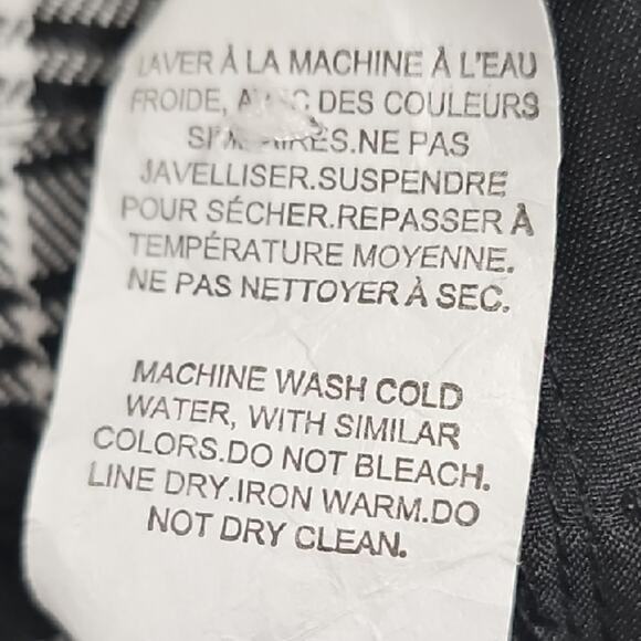 Garage Women Chelsea Pleated Plaid Dress Pants Pockets Black and White Size L - Picture 10 of 10